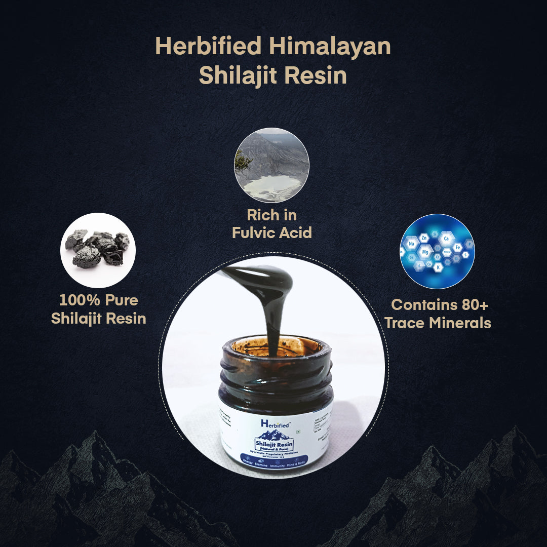 Herbified Premium Shilajit Resin 15gm - Performance Booster For Endurance and Stamina (Pack of 1)