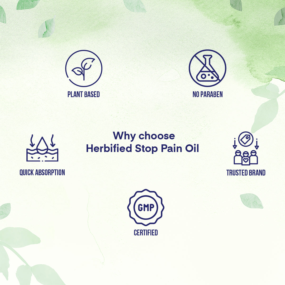 Herbified Ayurvedic Stop Pain Relief Oil Roll 50 ml For Joint Pain Relief and Relaxation -50 ml (Pack of 1)
