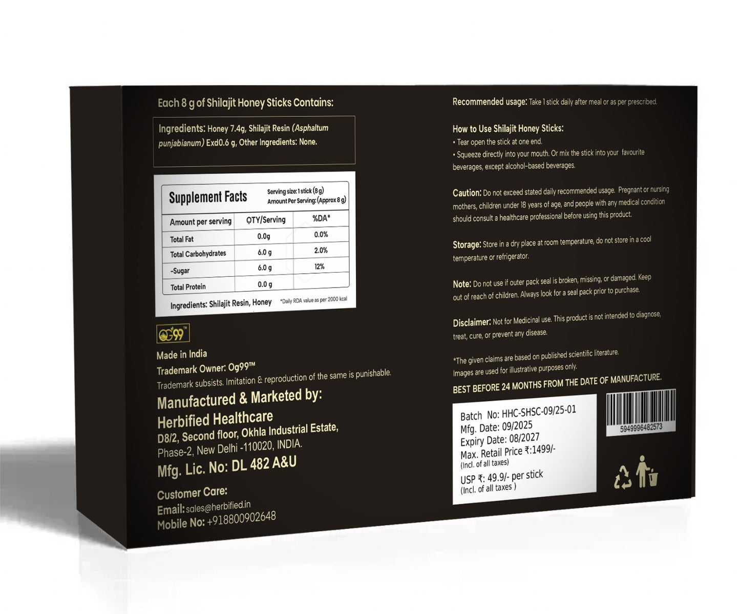 Shilajit Honey Stick (Classic)