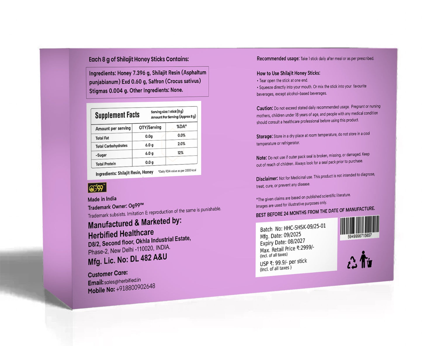 Shilajit Honey Stick Kesar(Saffron)