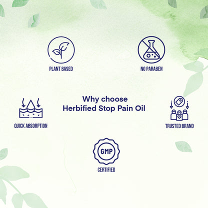 Herbified Ayurvedic Stop Pain Relief Oil Roll 50 ml For Joint Pain Relief and Relaxation-50 ml (Pack of 2)