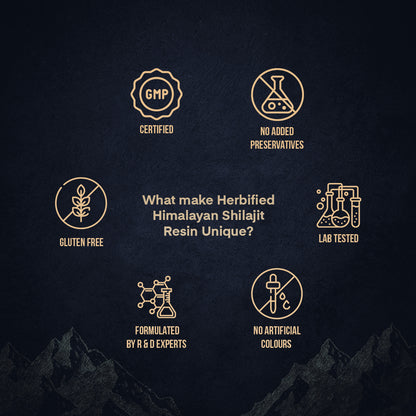 Herbified Premium Shilajit Resin 15gm - Performance Booster For Endurance and Stamina (Pack of 1)