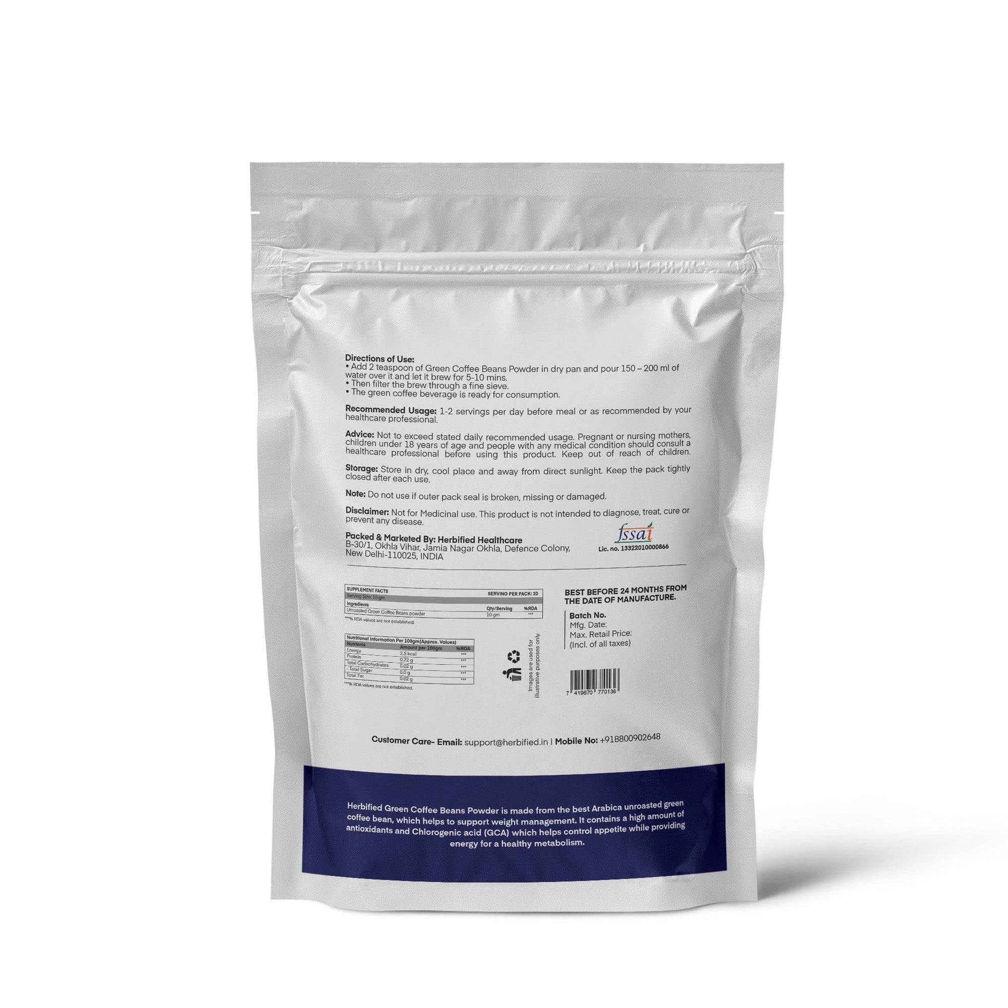Herbified- Green Coffe Beans - 200 g