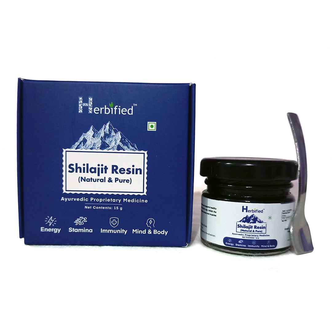 Herbified Premium Shilajit Resin 15gm - Performance Booster For Endurance and Stamina (Pack of 1)