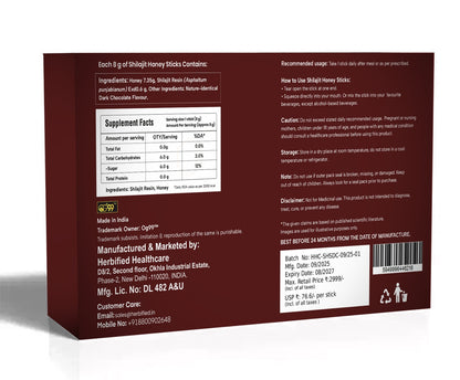Shilajit Honey Stick with Dark Chocolate