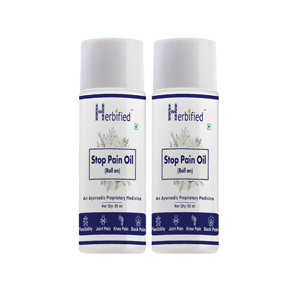 Herbified Ayurvedic Stop Pain Relief Oil Roll 50 ml For Joint Pain Relief and Relaxation-50 ml (Pack of 2)