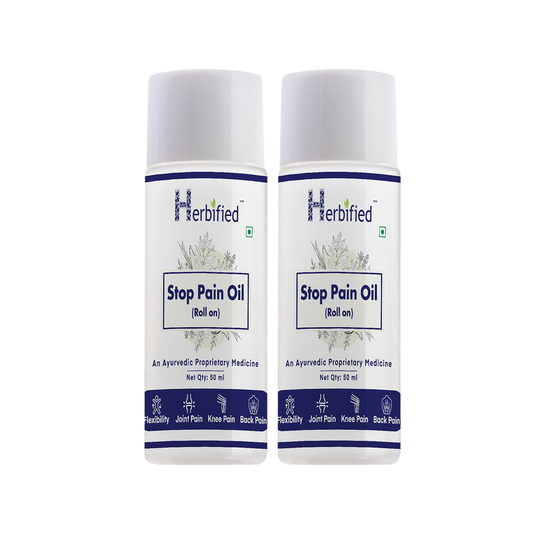 Herbified Ayurvedic Stop Pain Relief Oil Roll 50 ml For Joint Pain Relief and Relaxation-50 ml (Pack of 2)