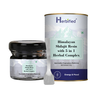 Himalayan Shilajit Resin with 5 in 1 Herbal Complex