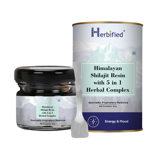 Himalayan Shilajit Resin with 5 in 1 Herbal Complex