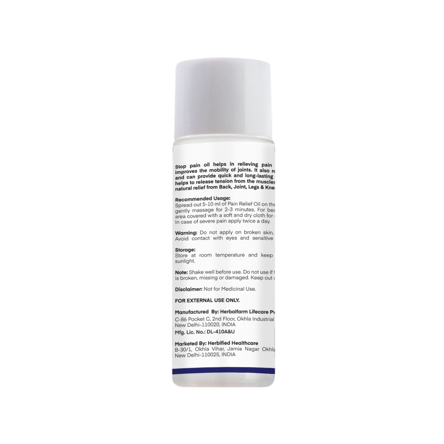 Herbified Ayurvedic Stop Pain Relief Oil Roll 50 ml For Joint Pain Relief and Relaxation -50 ml (Pack of 1)