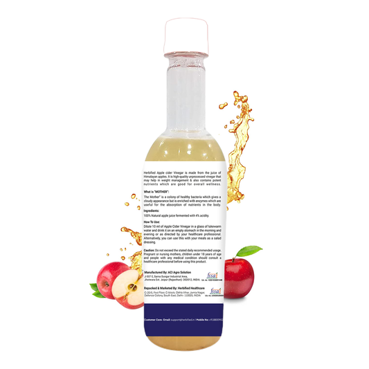 Herbified Apple Cider Vinegar with Mother For Better Skin, Digestive Enzymes, Energy & Immunity Booster- 473 ml (Pack of 1)