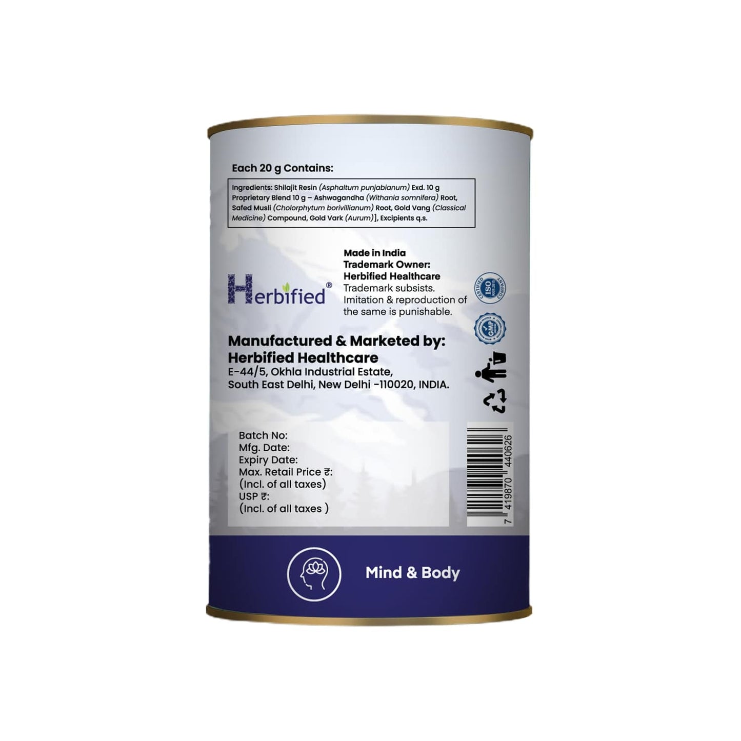 Herbified Himalayan Shilajit Resin Infused with Endurance Herbal Blend