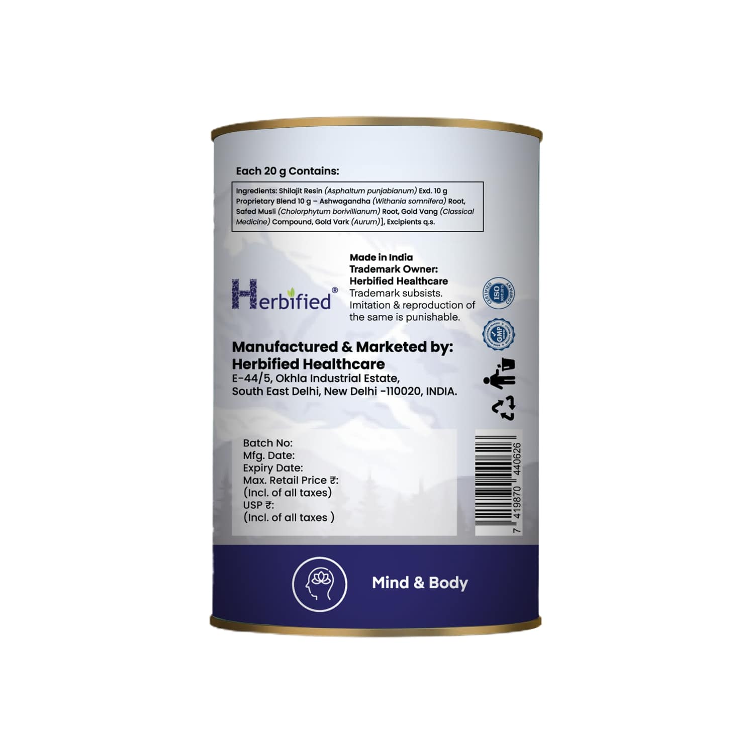 Herbified Himalayan Shilajit Resin Infused with Endurance Herbal Blend