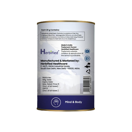 Herbified Himalayan Shilajit Resin Infused with Endurance Herbal Blend
