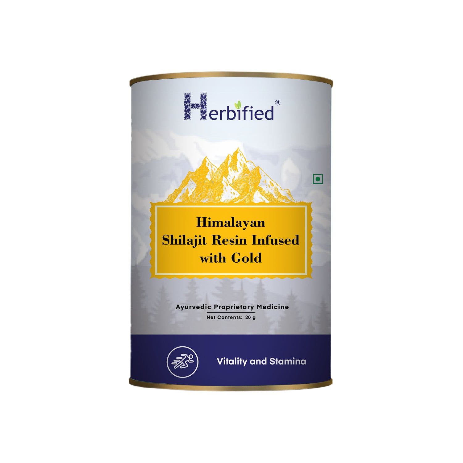 Herbified Himalayan Shilajit Resin Infused with Gold