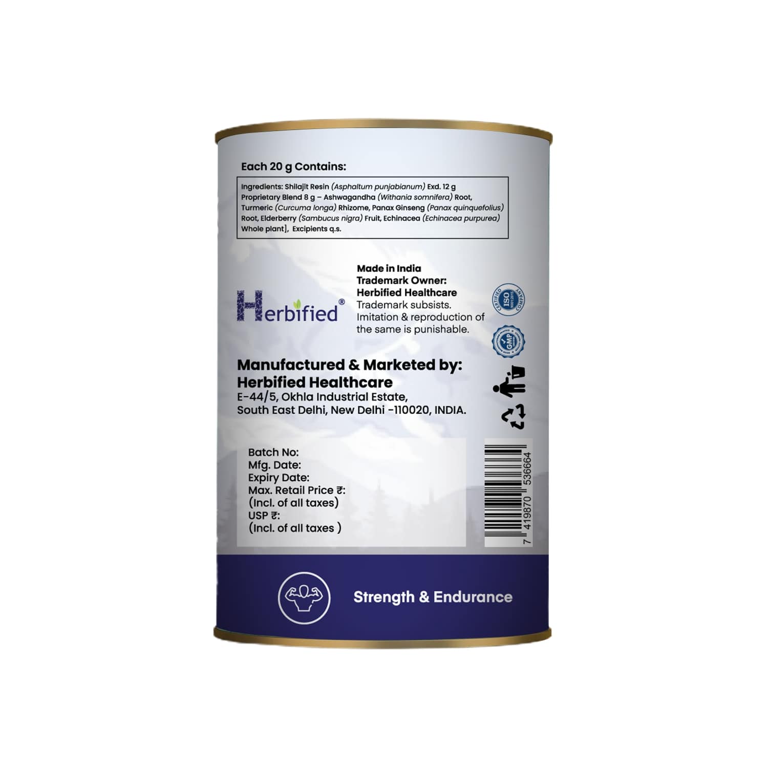 Herbified Himalayan Shilajit Resin Infused with Immunity Support Herbs