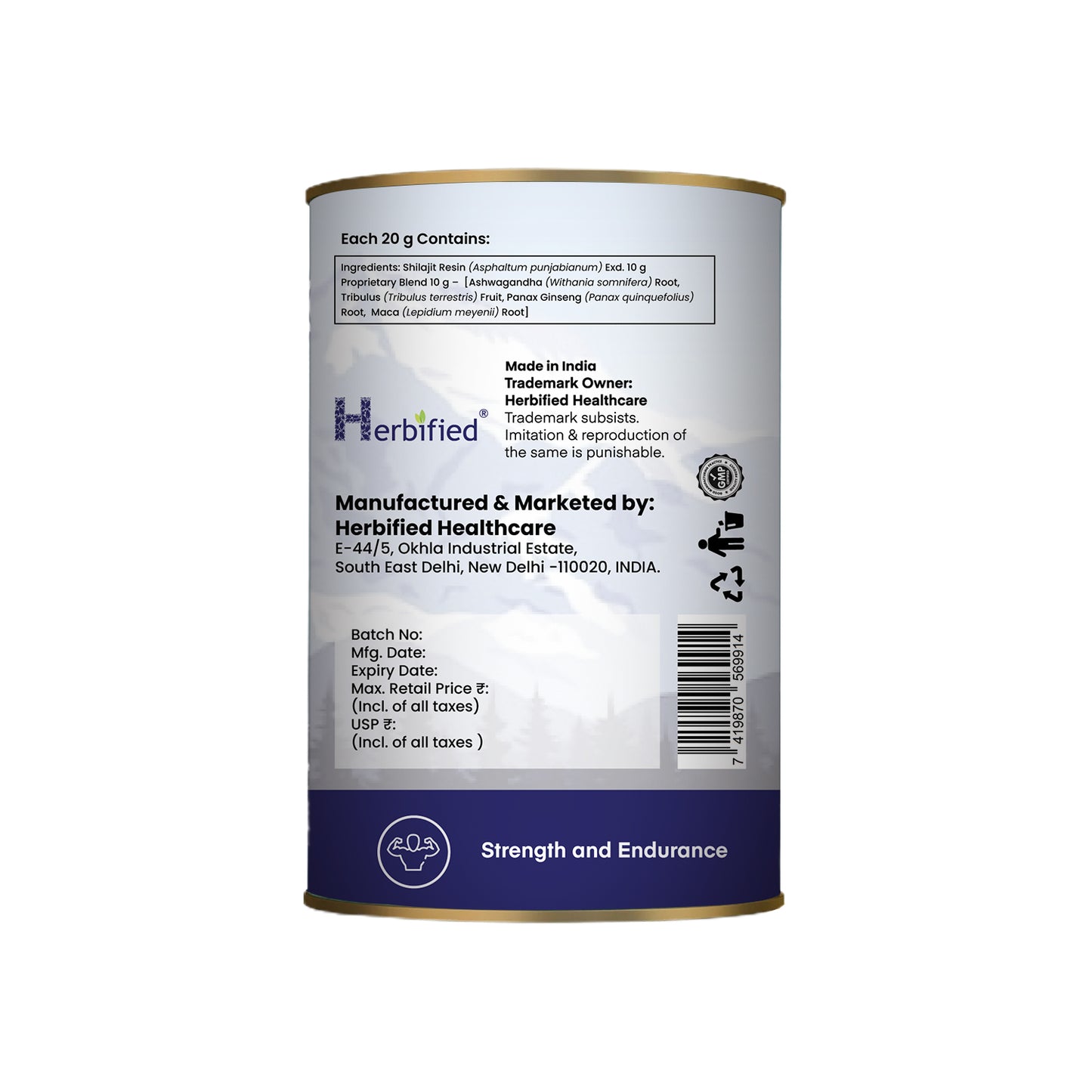 Herbified Herbified Shilajit Resin Infused with Men Vitality Herbal Blend