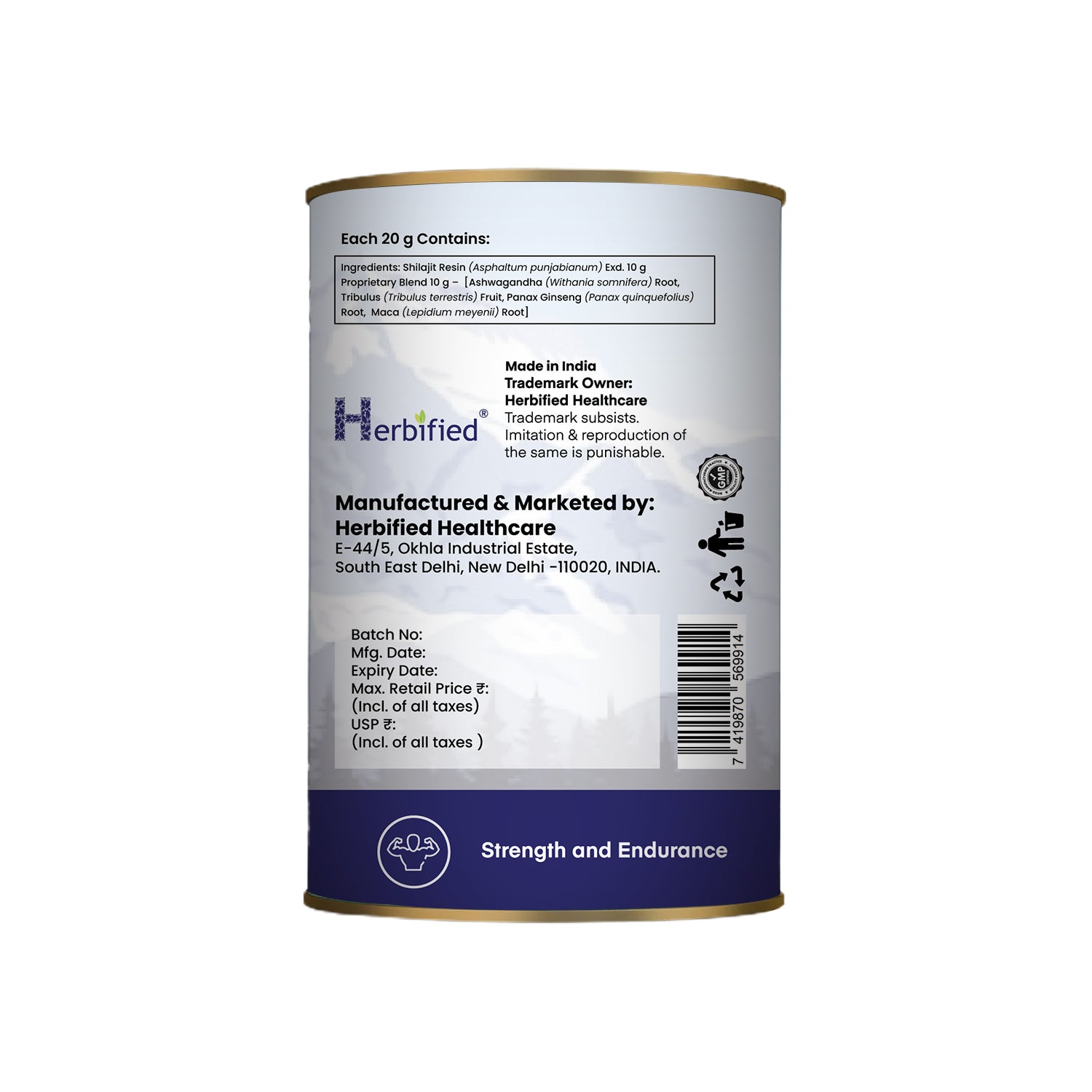 Herbified Herbified Shilajit Resin Infused with Men Vitality Herbal Blend