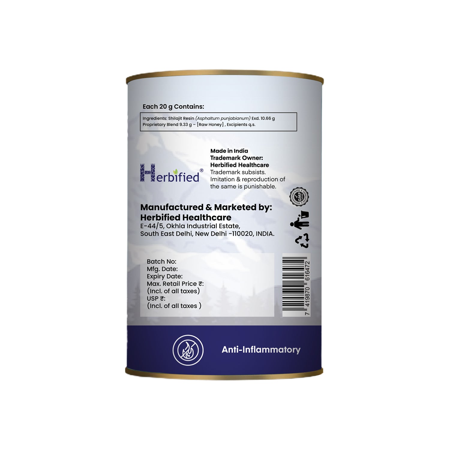 Herbified Himalayan Shilajit Resin Infused with Raw Honey
