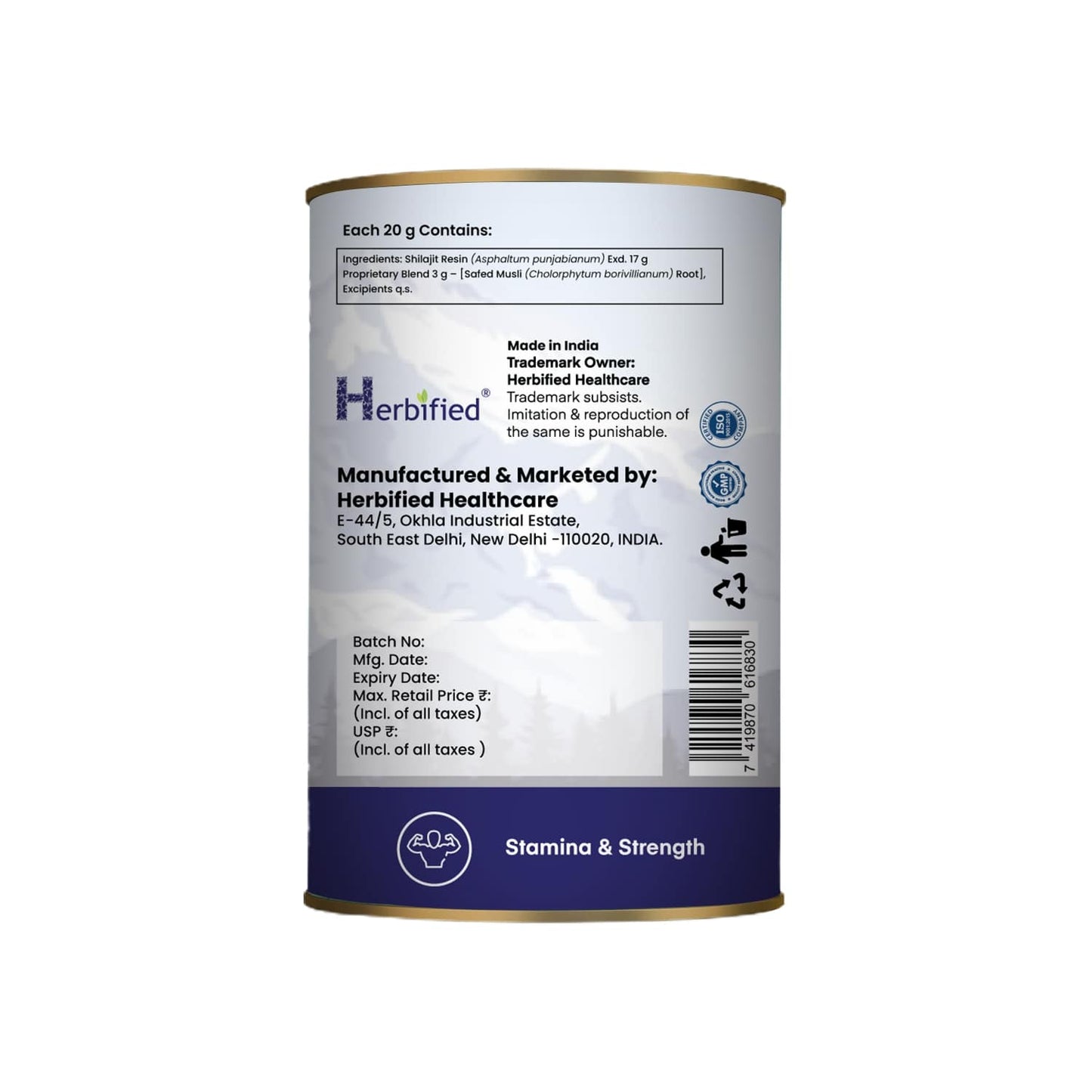 Herbified Himalayan Shilajit Resin Infused with Safed Musli
