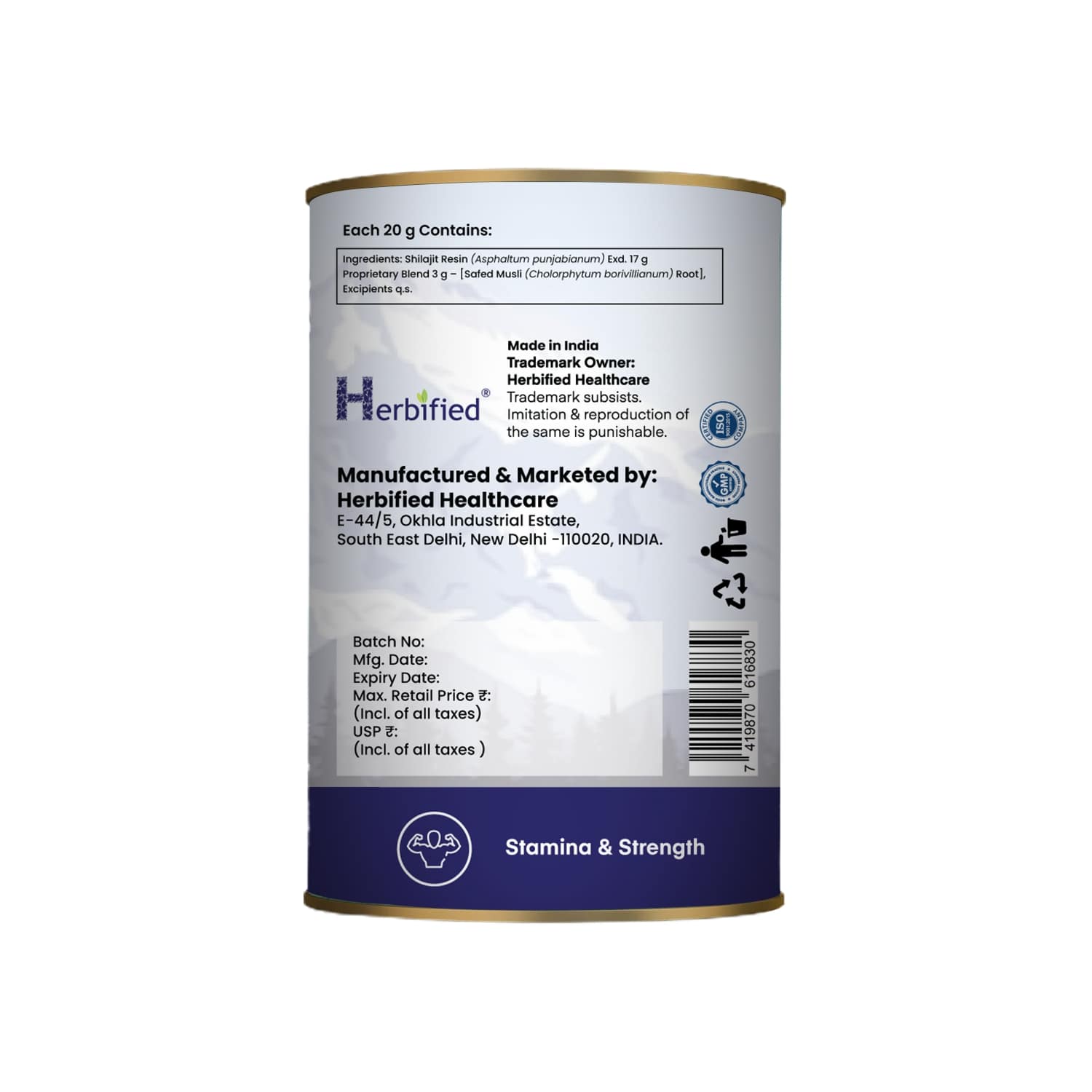Herbified Himalayan Shilajit Resin Infused with Safed Musli