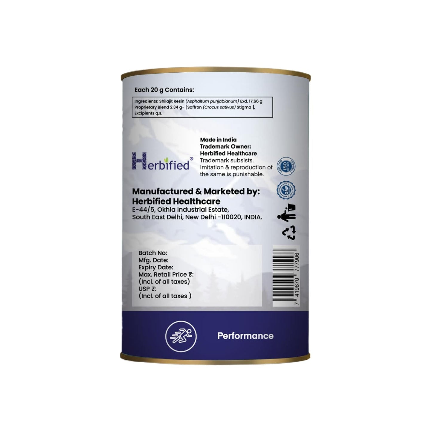 Herbified Himalayan Shilajit Resin with Saffron Infusion