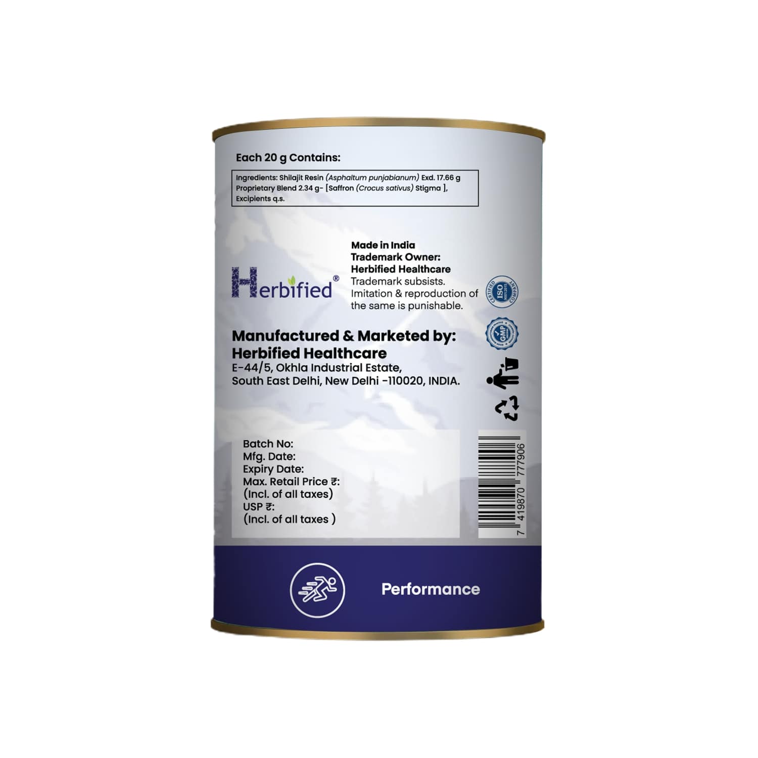 Herbified Himalayan Shilajit Resin with Saffron Infusion