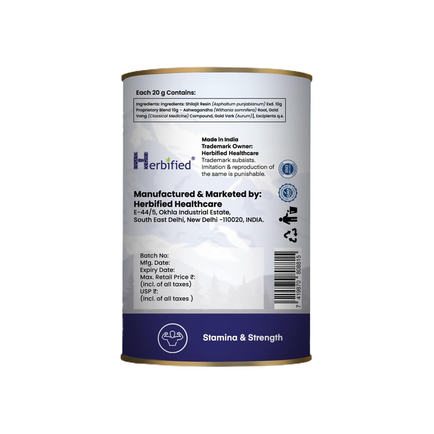 Herbified Himalayan Shilajit Resin AshoGold